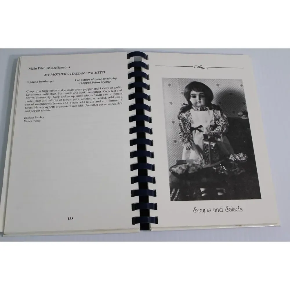 Vintage 1992 Doll Collectors Club of Irving Texas Cookbook Our Favorite Recipes